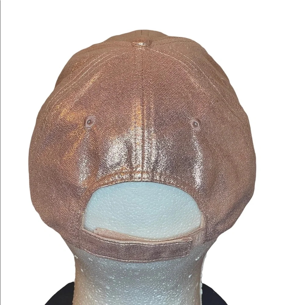 Disney Parks Shimmery Pinkish Beige Mickey Mouse Ball Cap - Picture 2 of 4